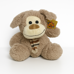 Cachorro Sentado Cachecol Arco-Íris 23cm - Pelúcia