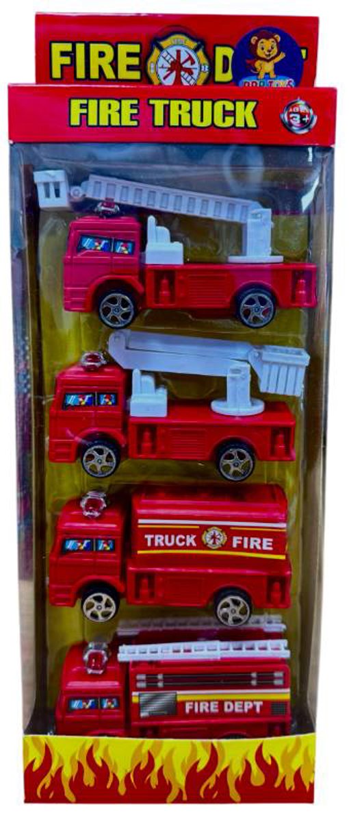 BRINQUEDO 04 CAMINHÕES BOMBEIRO DE PLÁSTICO