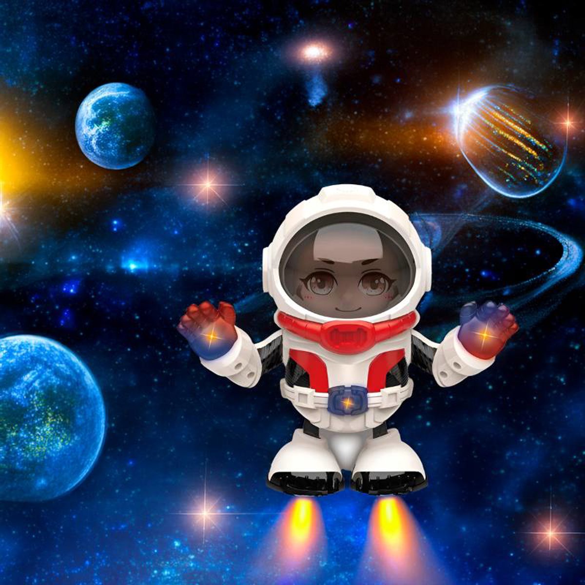 Brinquedo Astronauta Robô Dançarino Luz Som Diversão