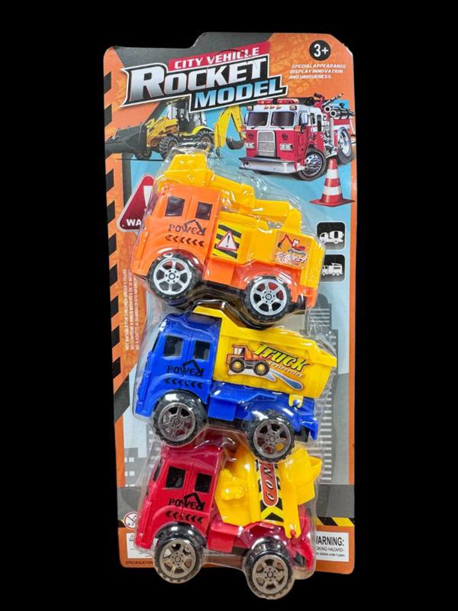 BRINQUEDO CJ 3 CAMINHÕES DE PLÁSTICO