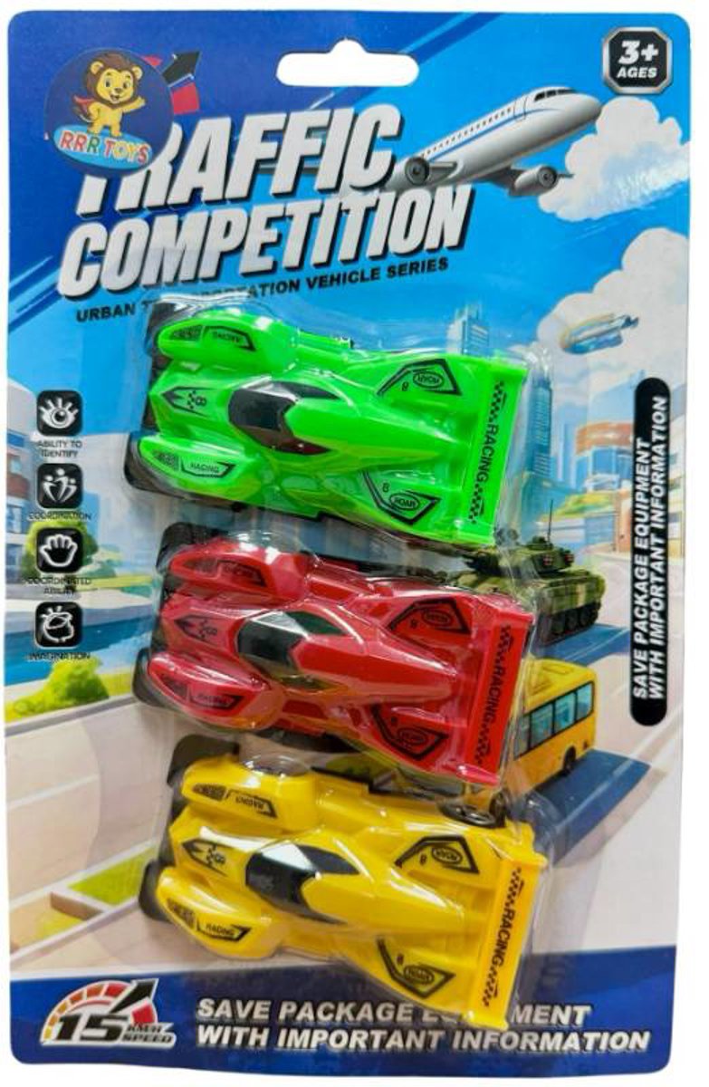 BRINQUEDO KIT 03 CARRINHOS RADICAIS DE PLÁSTICO
