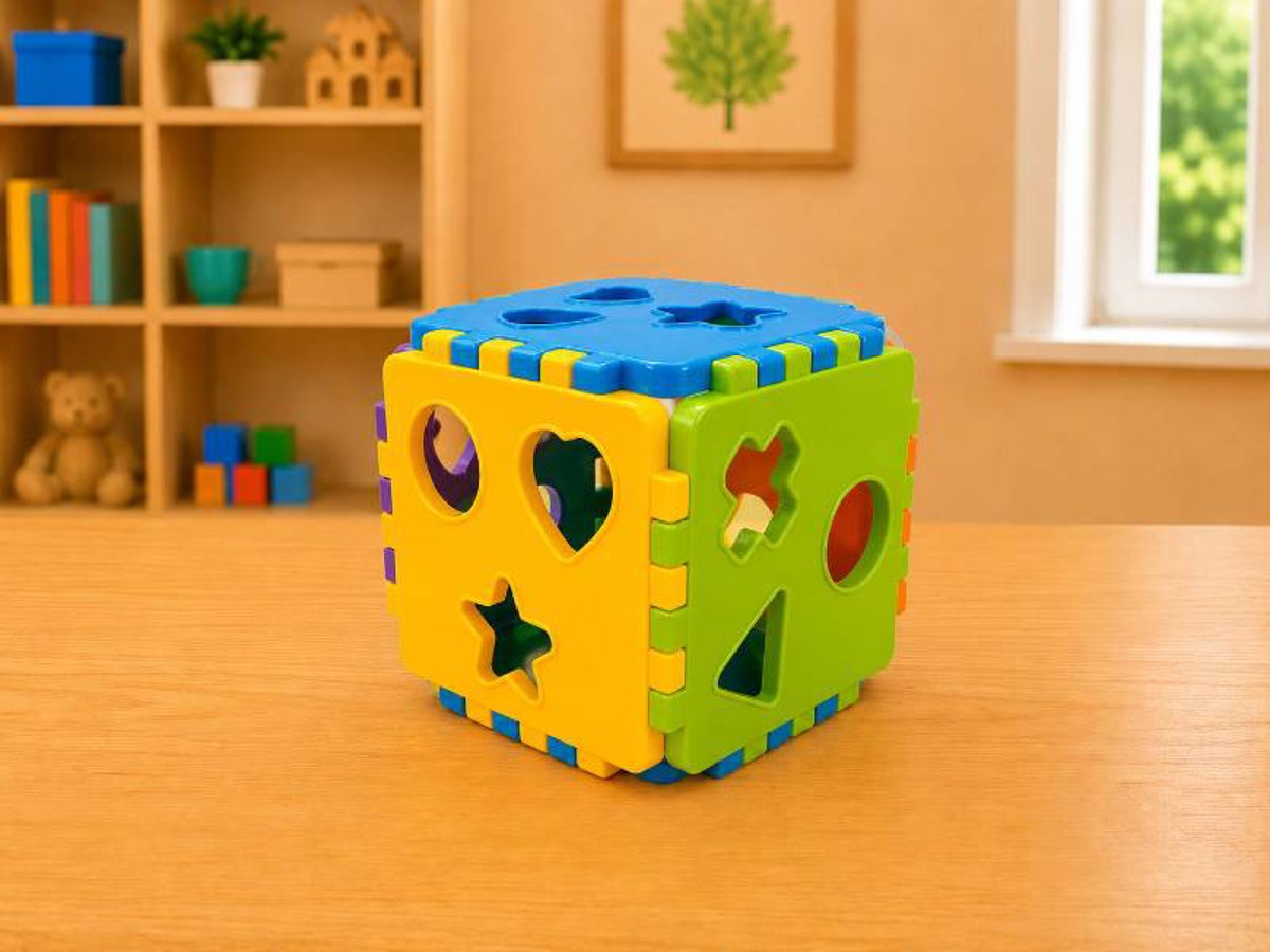 Cubo de encaixe de formas educativo para bebês