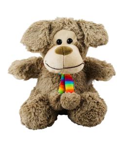 Cachorro Sentado Cachecol Arco-Íris 23cm - Pelúcia