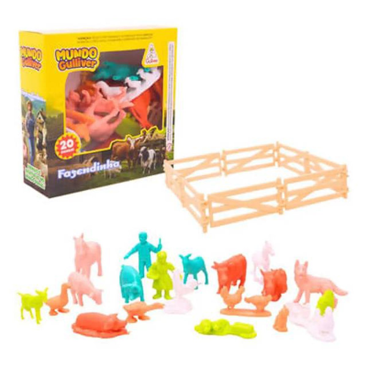Fazendinha com 20 Figuras e 8 Cercas - Gulliver