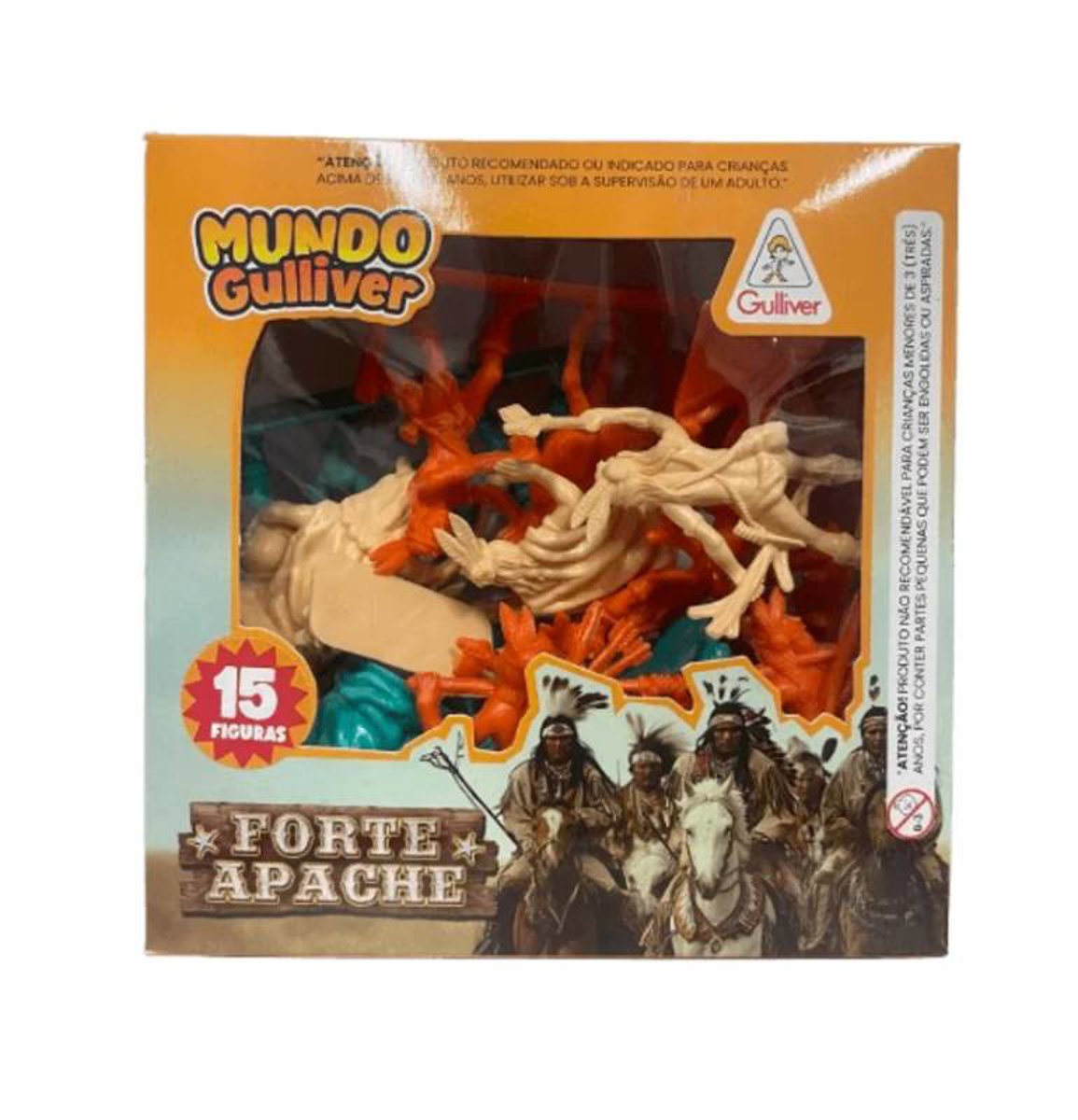 Forte Apache com 15 Figuras (acampamento) - Mundo Gulliver