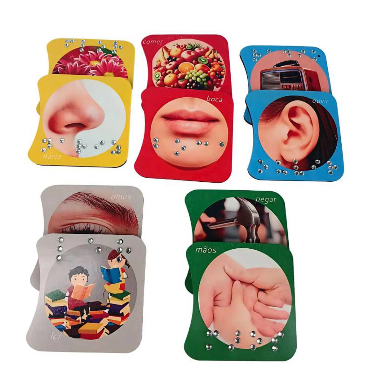 Jogo da memória inclusivo meus sentidos em Braile 5 pares
