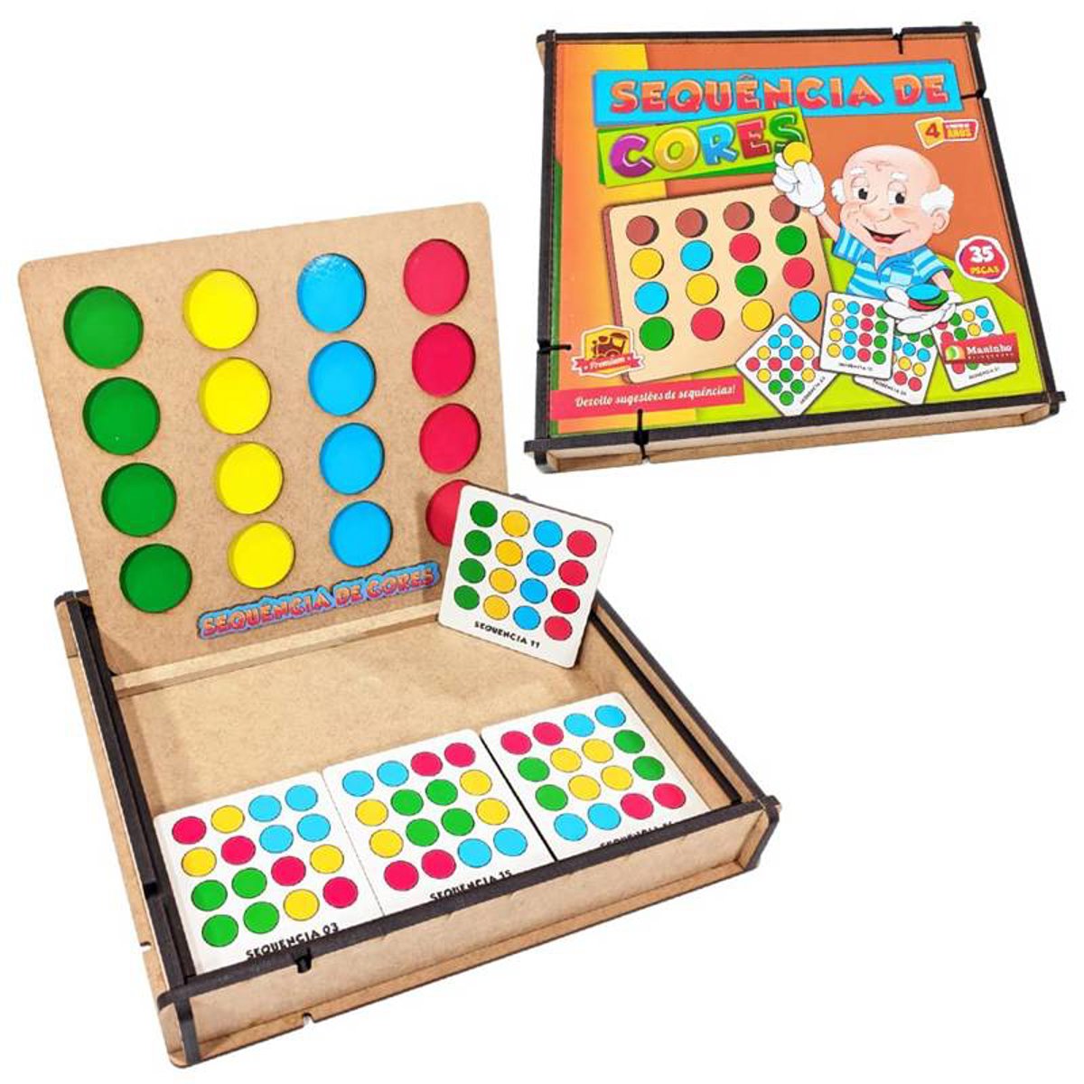 Jogo de Cores Premium Maninho - 18 Opções de Sequência - MDF
