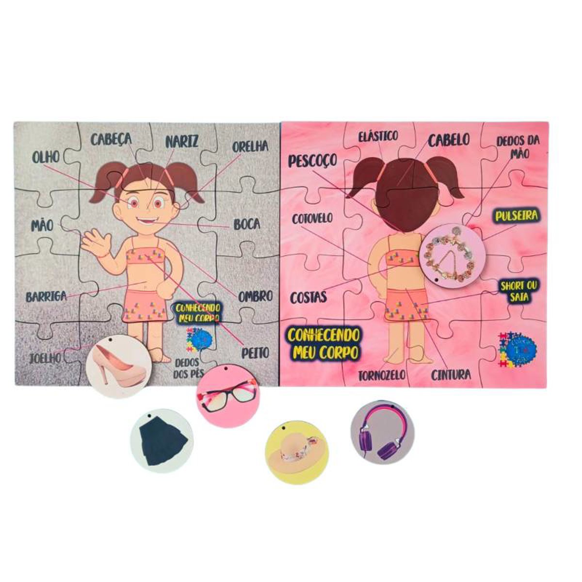 Jogo do Corpo Humano Aprendendo e Brincando para Autistas - Meninas II