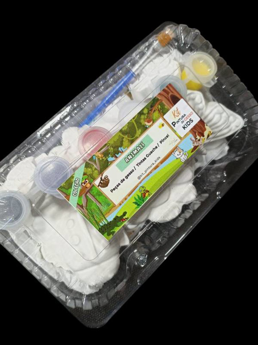 Kit Pintura de Gesso Kids ANIMAIS /  aniversário / diversão / lembrancinhas