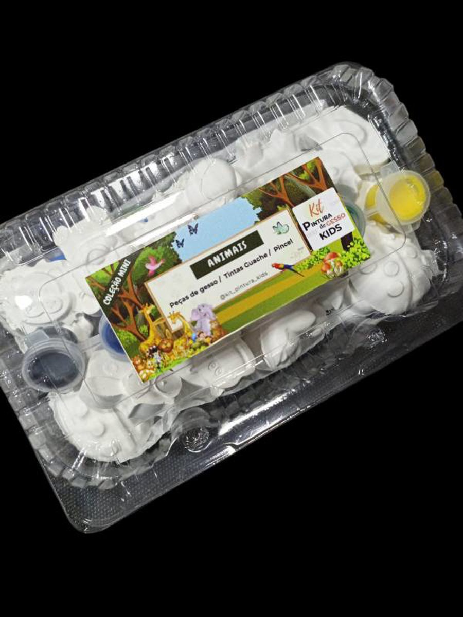 Kit Pintura de Gesso Kids ANIMAIS / Coleção Mini / aniversário / diversão / lembrancinhas