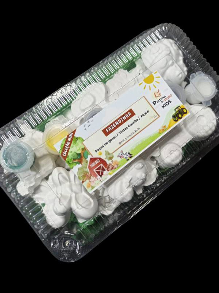 Kit Pintura de Gesso Kids FAZENDINHA / Coleção Mini / aniversário / diversão / lembrancinhas