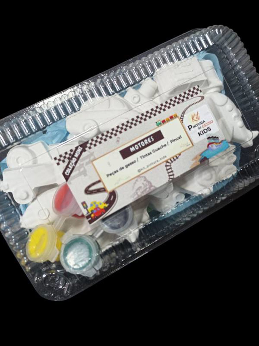 Kit Pintura de Gesso Kids MOTORES / Coleção Mini / aniversário / diversão / lembrancinhas