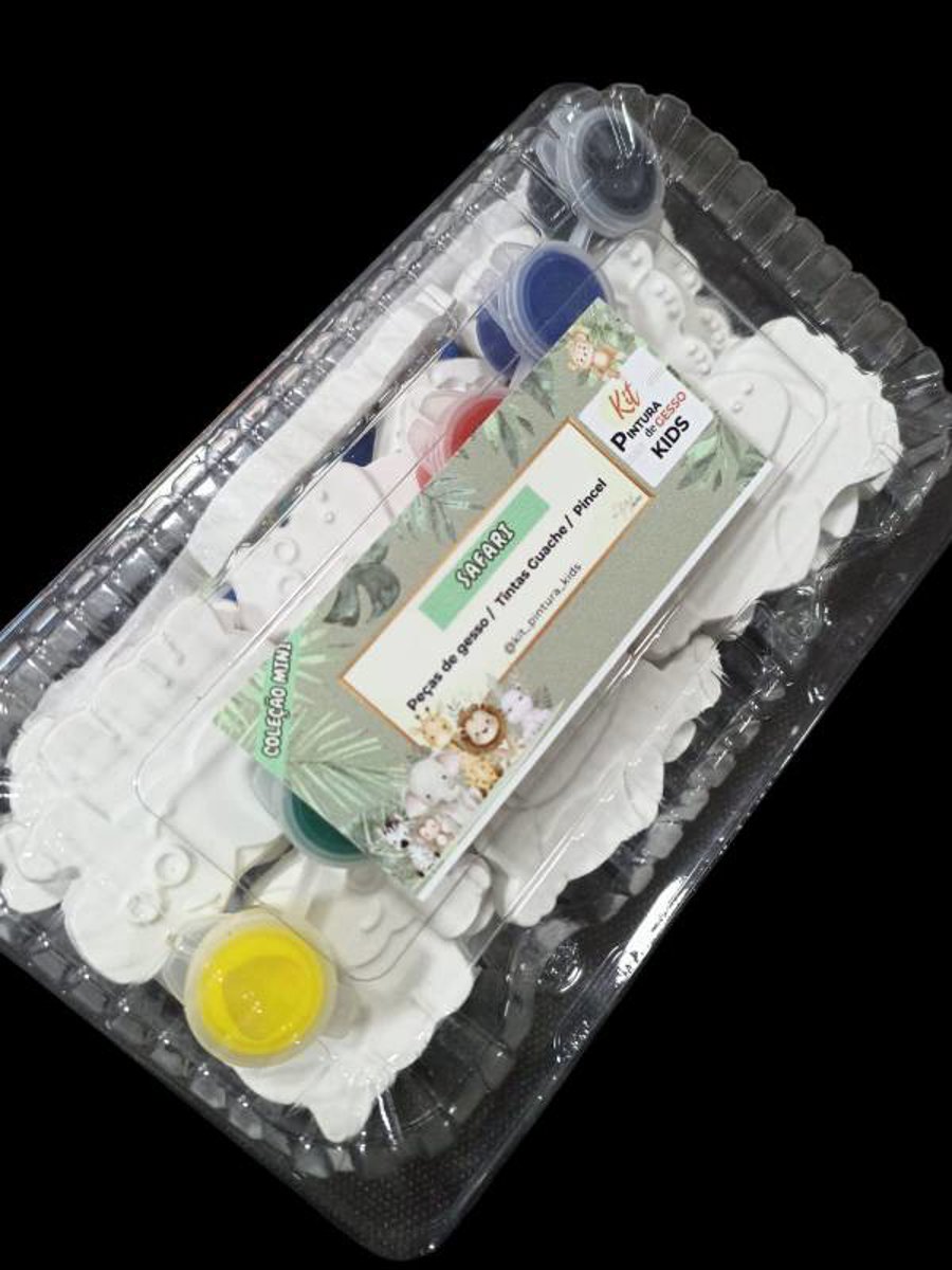 Kit Pintura de Gesso Kids SAFARI / Coleção Mini / aniversário / diversão / lembrancinhas
