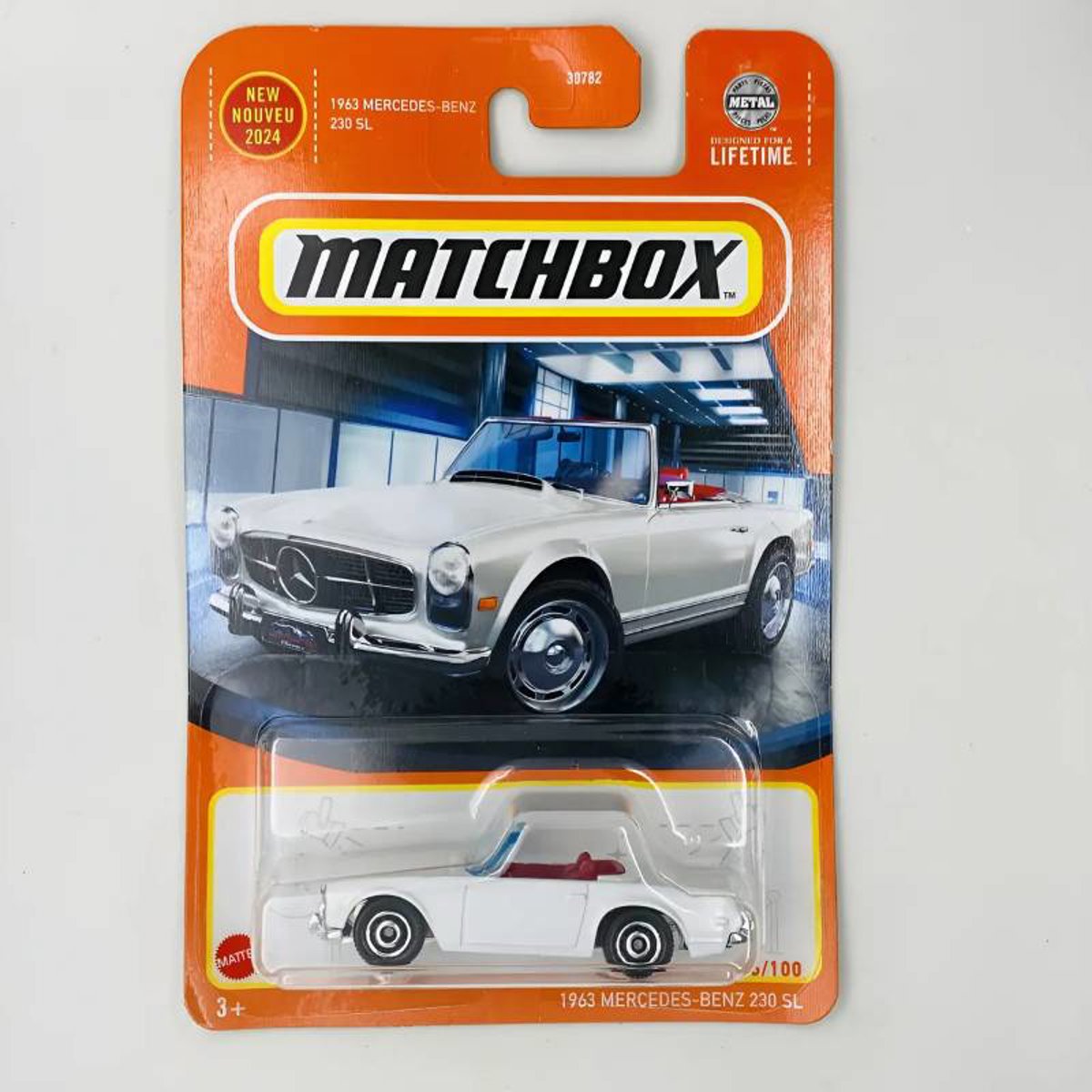 Matchbox 1963 Mercedes-benz 230 Sl Branco 2024 86/100