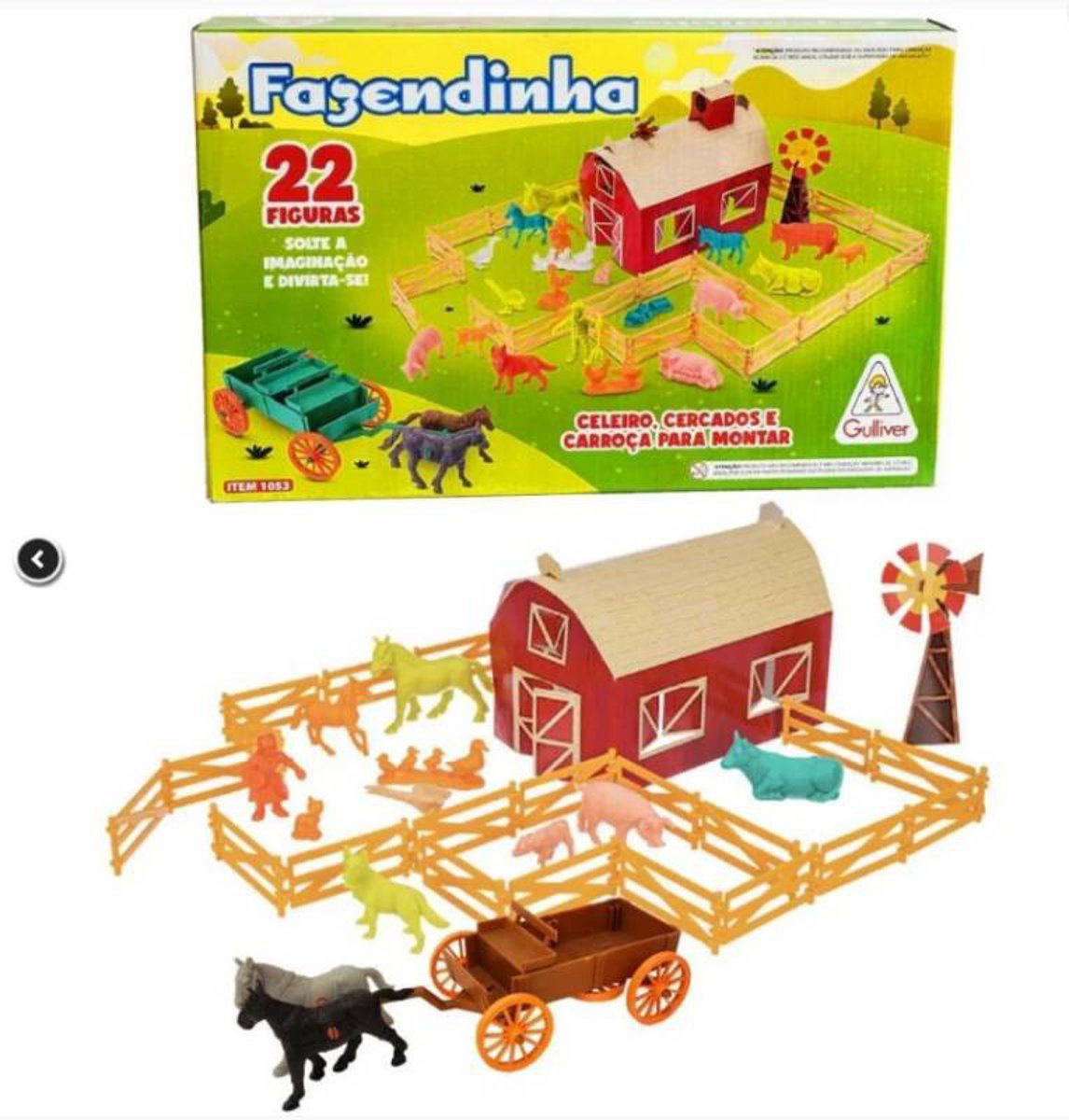 Miniatura Colecionável Fazendinha Playset 20 Figuras com Cerca