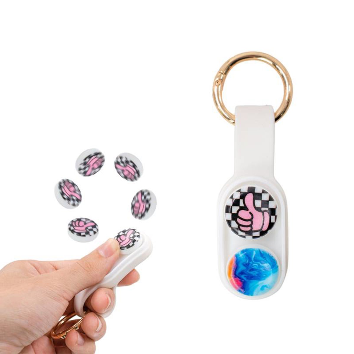 Pop Puck Brinquedo Antistress Magnetico Relaxante Imã Fidget Spinner Cor:Branco