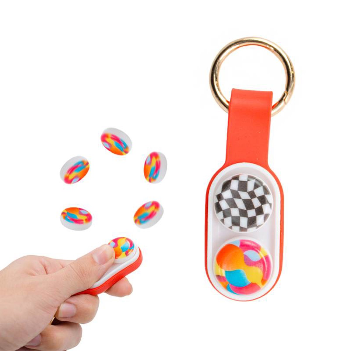 Pop Puck Brinquedo Antistress Magnetico Relaxante Imã Fidget Spinner Cor:Vermelho