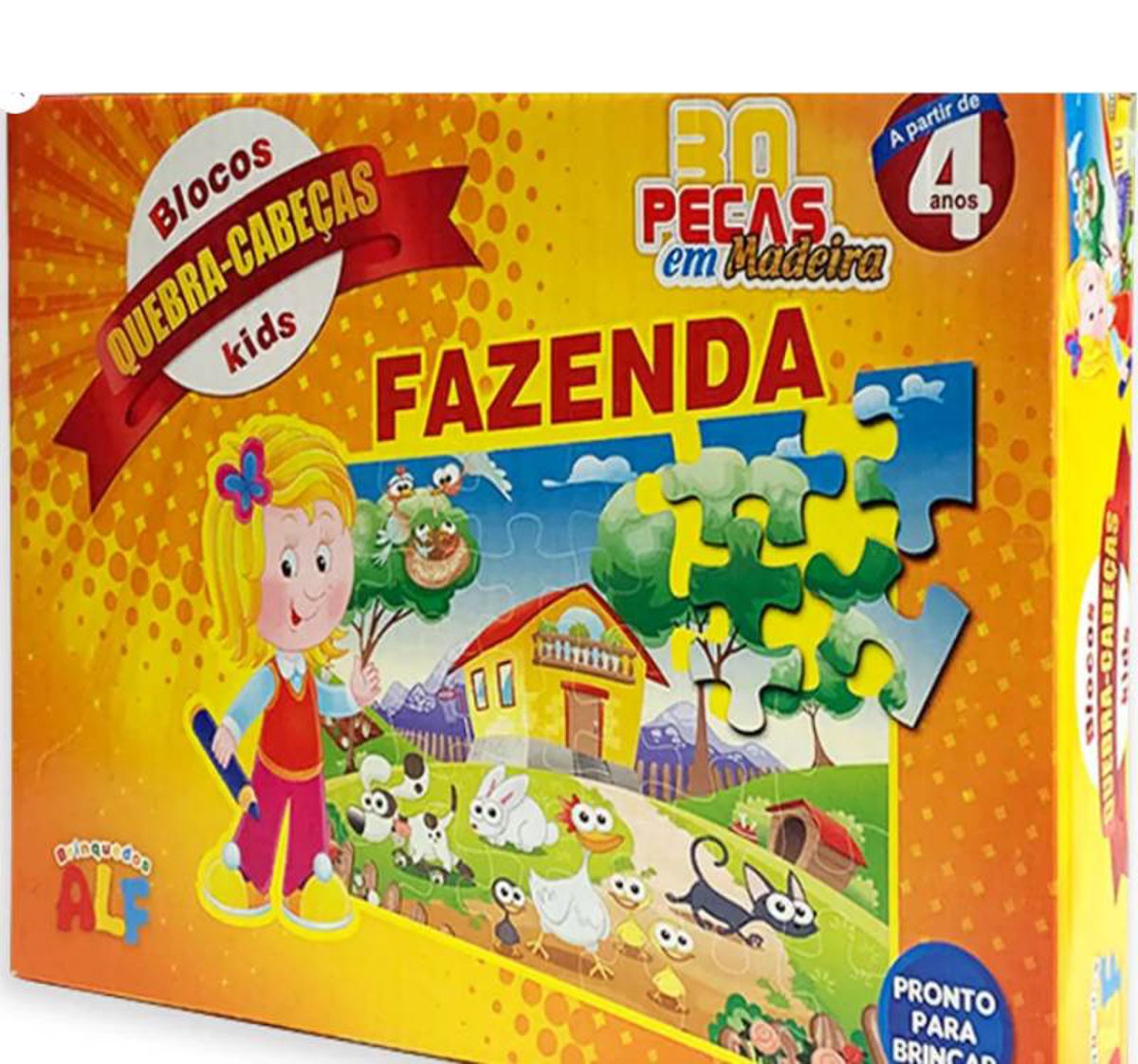 Quebra-Cabeça Fazenda 30 Peças | Madeira MDF