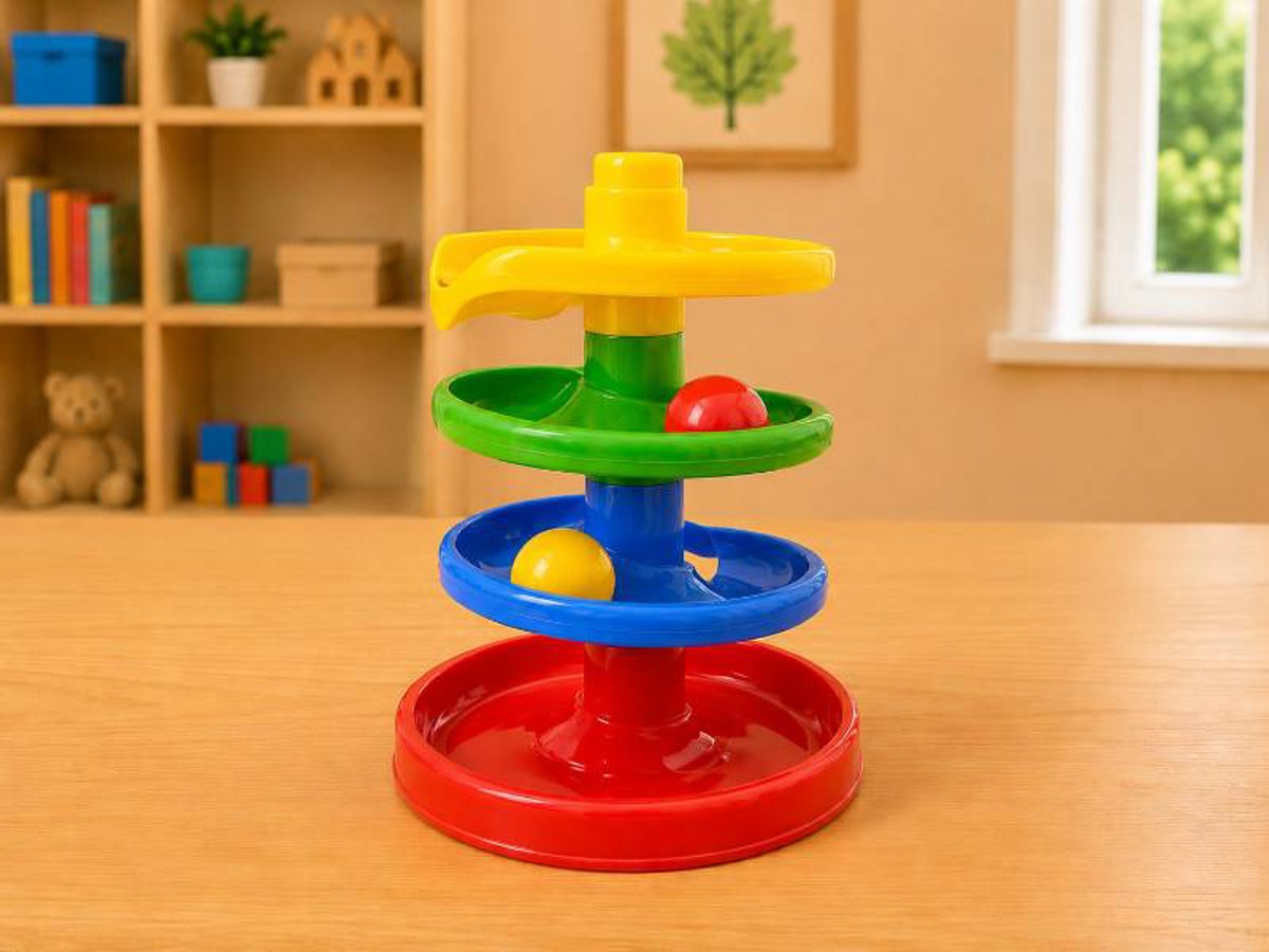 Torre de bolinhas colorida - Brinquedo educativo para bebês